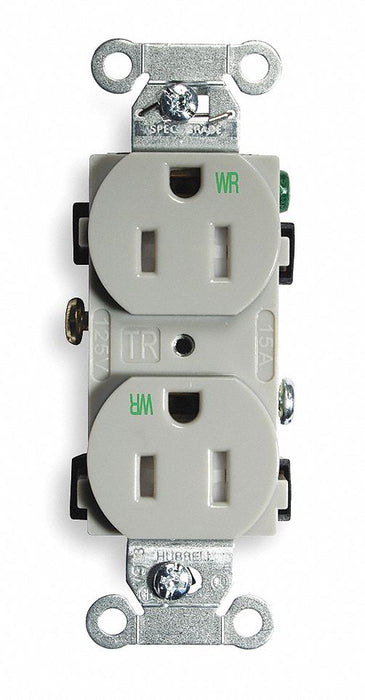 Receptacle Gray 15 A 2P3W Back Side 1PK