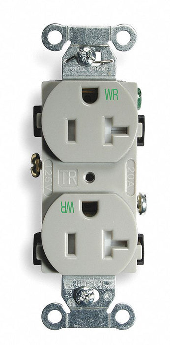 Receptacle Gray 20 A 2P3W Back Side 1PK