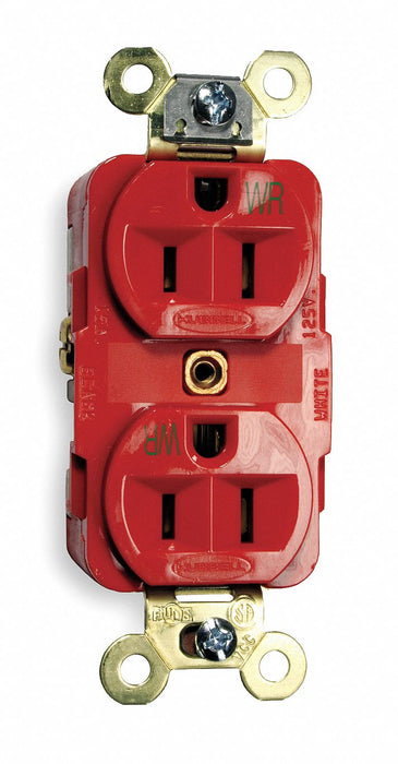 Receptacle Red 15 A 2P3W Back Side 1PK