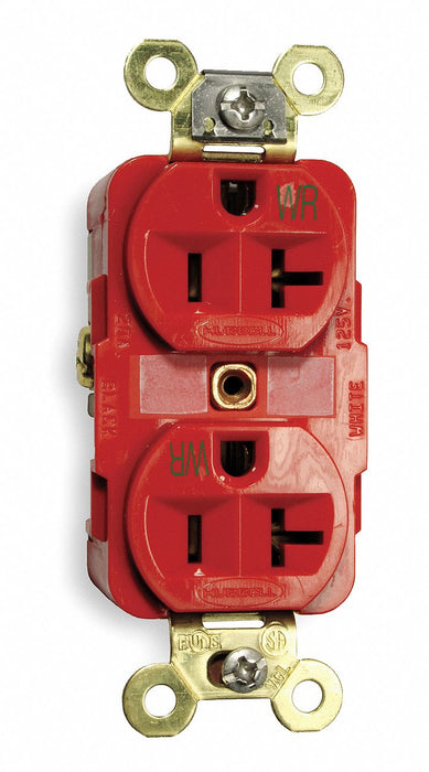 Receptacle Red 20 A 2P3W Back Side 1PK
