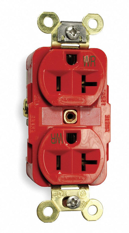 Receptacle Red 20 A 2P3W Back Side 1PK