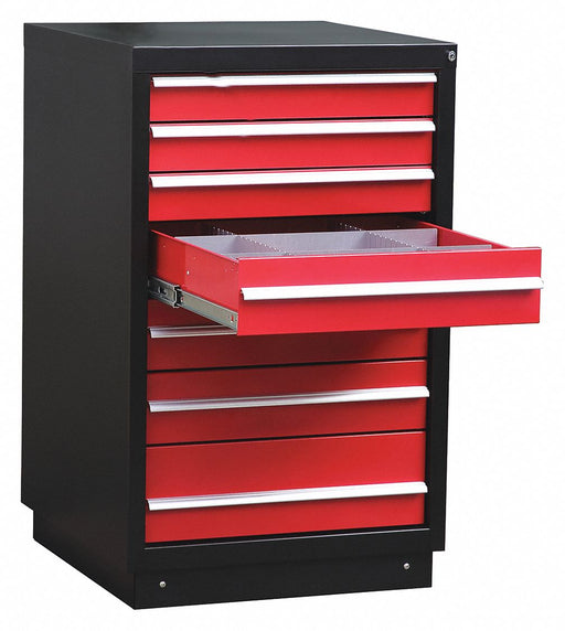 ModDrwrCab 45 x27.75 x28 Blk/Red 7Drwr