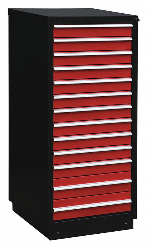 ModDrwrCab 62 x29 x28 Blk/Red 13Drwr