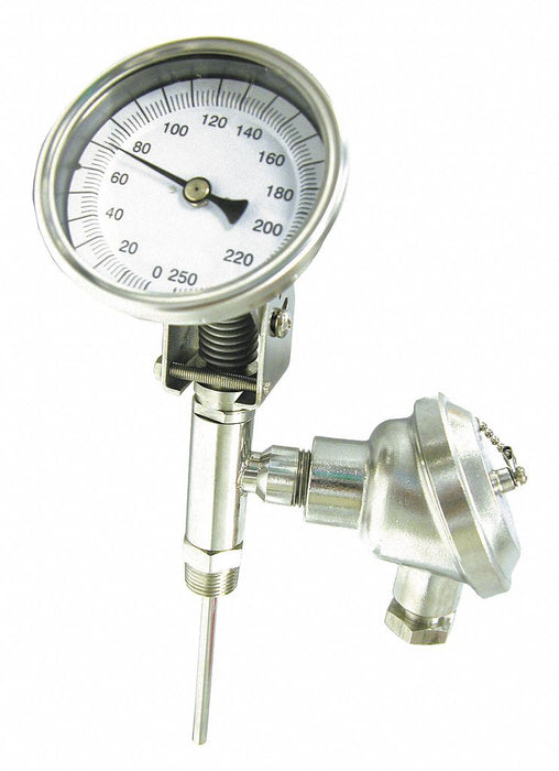 D3773 Bimetal Thermom 3 In Dial -40 to 160F