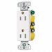 Receptacle White 15 A 2P3W Back 1PK