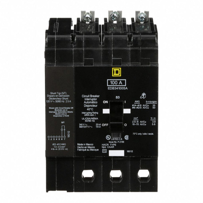 Circuit Breaker 100A Bolt On 277/480V 3P
