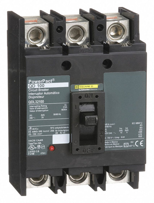 Circuit Breaker 100A 3P 240VAC QD