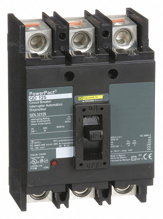 Circuit Breaker 125A 3P 240VAC QD