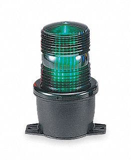 Low Profile Warning Light LED Green 120V