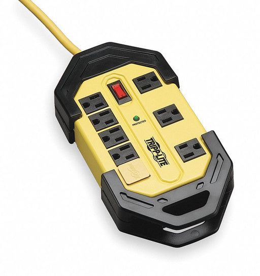 Outlet Strip Ylw/Blk 10-1/4 in 8 Outlets