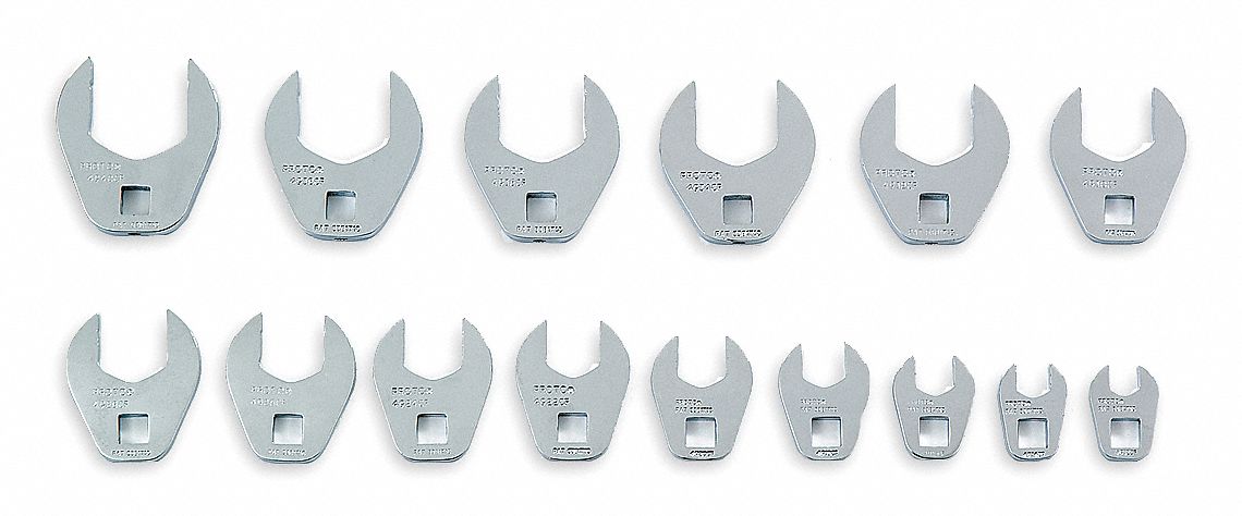 Crowfoot Skt Set Steel DvSz 3/8 SAE