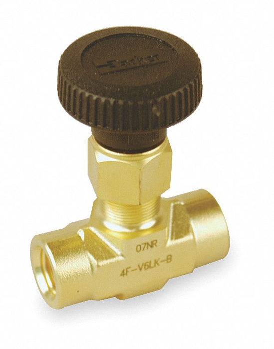 Needle Valve Straight Brass 1/4 in FNPT