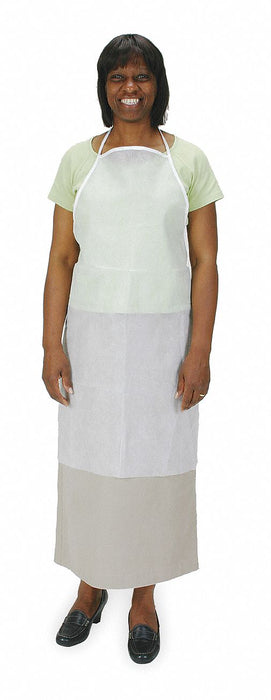 Bib Apron Uni White Polypropylene PK100