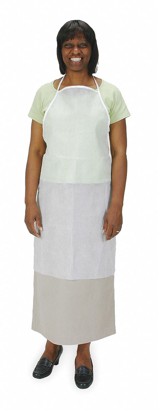 Bib Apron Uni White Polypropylene PK100