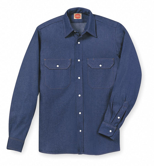 D2381 Lng Slv Wstern Blu Denim 100 per Ctn L