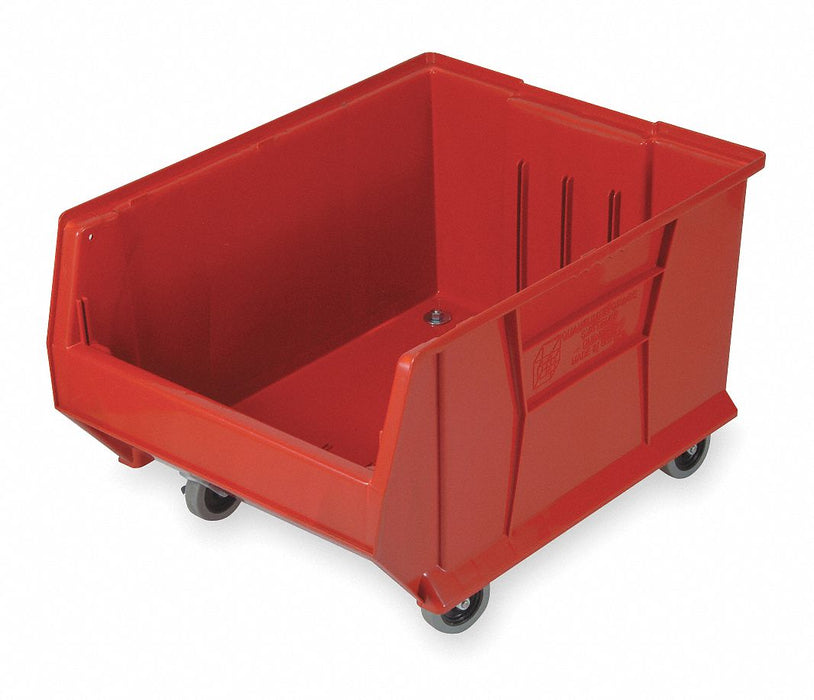 E4549 Mobile Bin Red Polypropylene 12 in