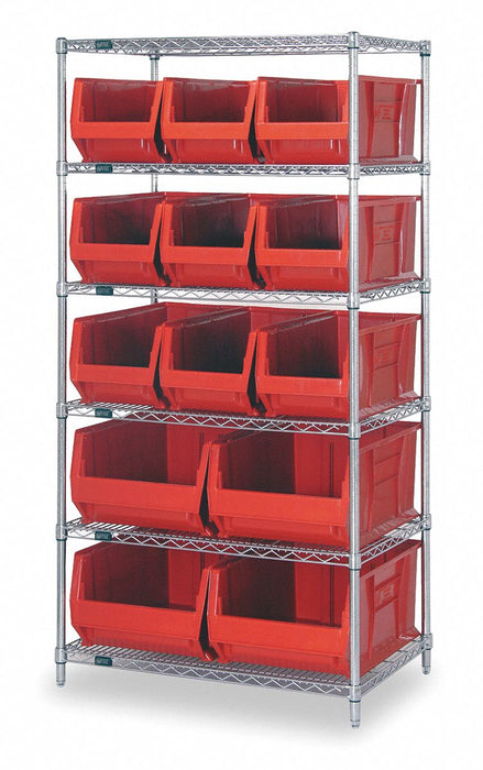 D5606 Bin Shlvng 30inx74inx36in Red