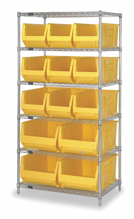 D5606 Bin Shlvng 30inx74inx36in Yellow