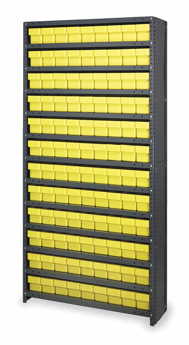 D5598 Enclosed Bin Shlvng 18x75x36in Yellow