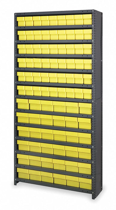 D5601 Enclosed Bin Shlvng 18x75x36in Yellow
