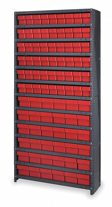 D5601 Enclosed Bin Shlvng 18x75x36in Red