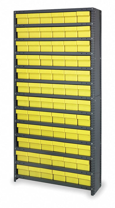 D5599 Enclosed Bin Shlvng 18x75x36in Yellow