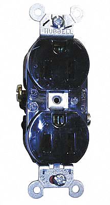 Receptacle Black 15 A 2P3W Side 1PK