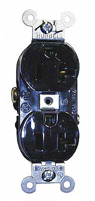 Receptacle Black 20 A 2P3W Side 1PK