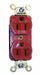 Receptacle Red 15 A 2P3W Back Side 1PK