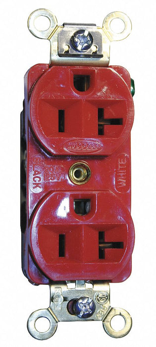 Receptacle Red 20 A 2P3W Back Side 1PK