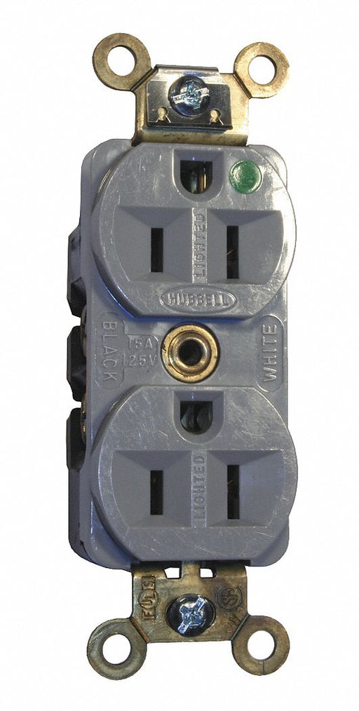 Receptacle Gray 15 A 2P3W Back Side 1PK