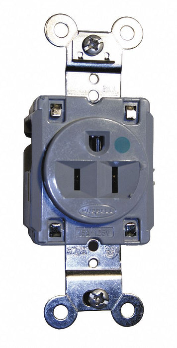 Receptacle Gray 15 A 2P3W Back Side 1PK