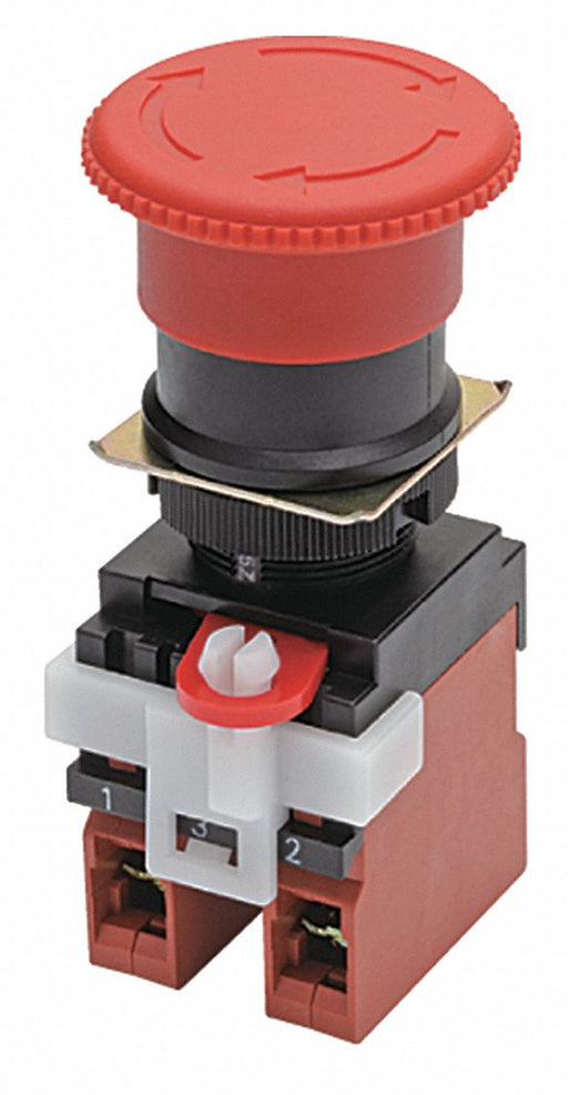 EmergncyStpPushButtn NonIllm Red 1NO/2NC