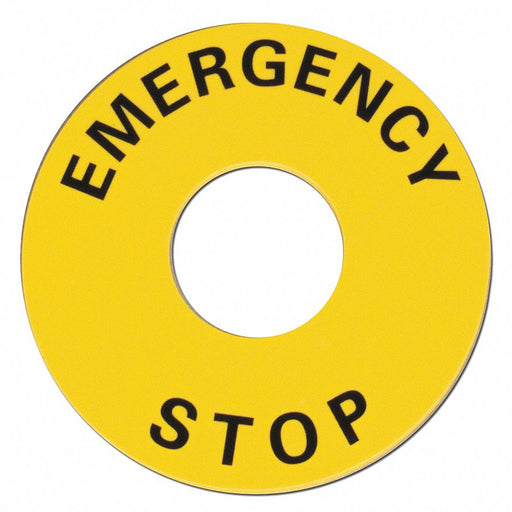 LegndPlate EmergencyStop Ylw/Ylw Round