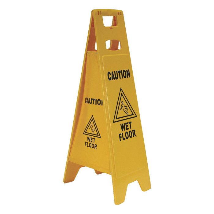 Floor Safety Sign Yellow Plastic 37 in H