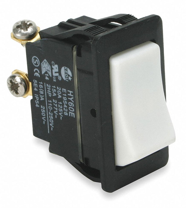 RockerSwitch NoLens/Lamp White On/Off
