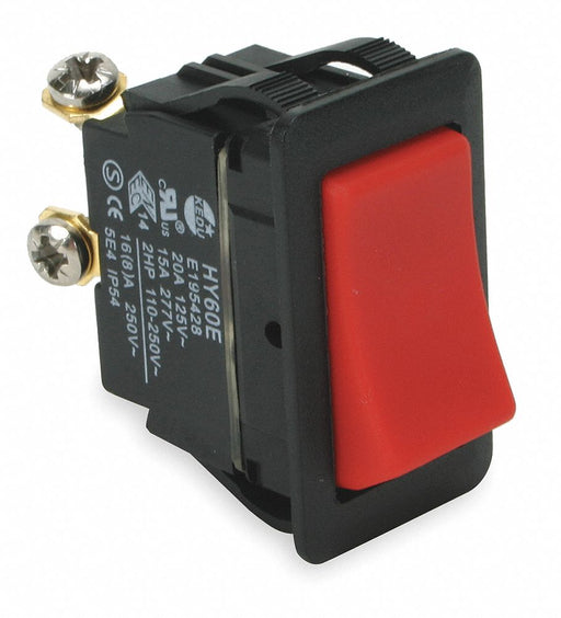 RockerSwtch NoLens/Lamp Red MomOn/Off