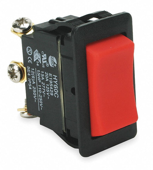 RockerSwitch NoLens/Lamp Red On/Off/On