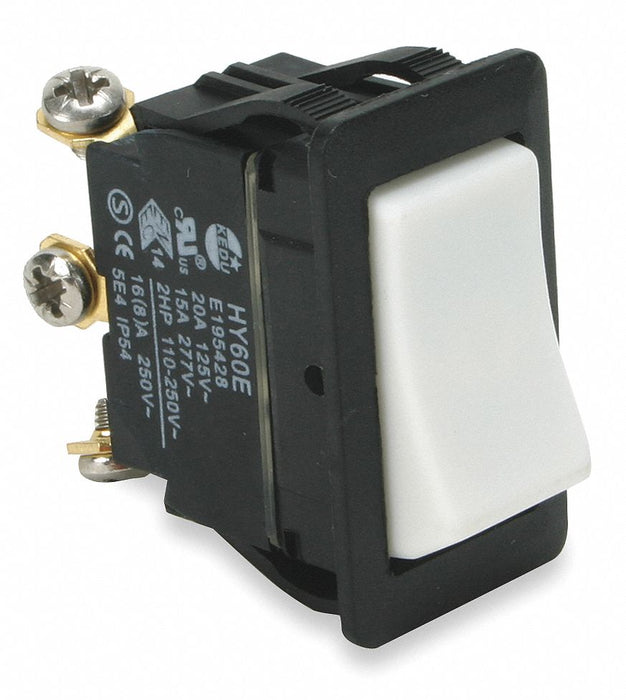 RockerSwitch NoLens/Lamp White On/Off/On