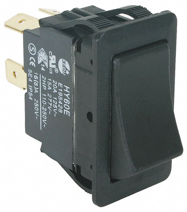 RockerSwtch NoLens/Lamp Black MomOn/Off