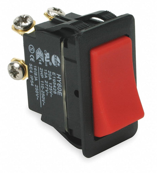 RockerSwtch NoLens/Lamp Red MomOn/Off