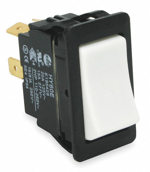 RockerSwtch NoLens/Lamp White MomOn/Off
