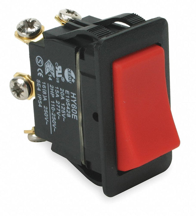 Rocker Switch No Lens/Lamp Red On/On