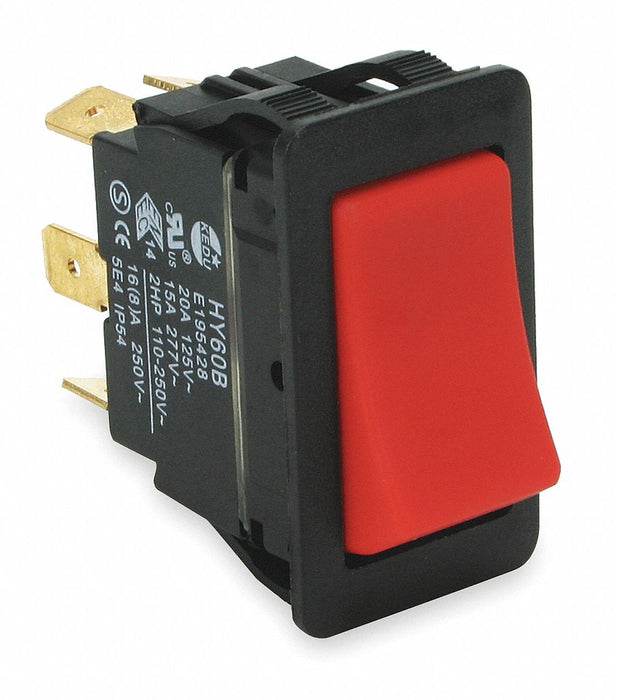 Rocker Switch No Lens/Lamp Red On/On