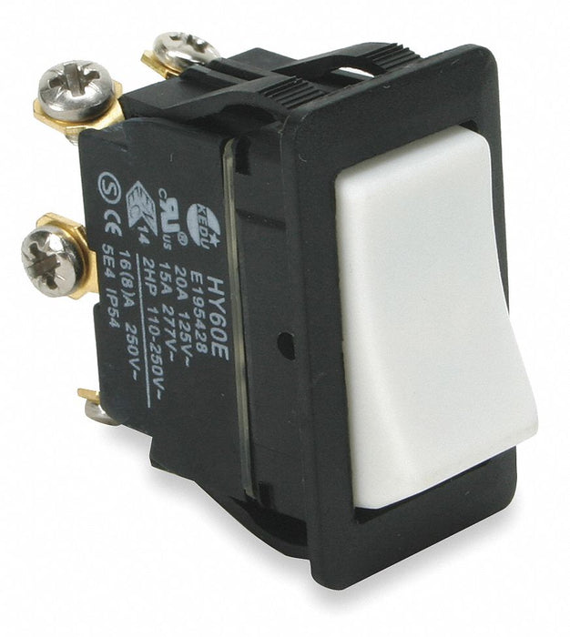 RockerSwitch NoLens/Lamp White On/On