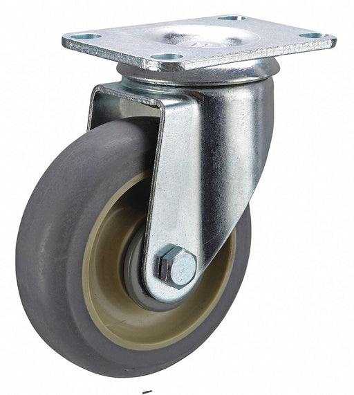Plate Caster Swivel Rubber 6 3/16 H