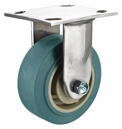 Plate Caster Rigid Rubber 5 5/8 H