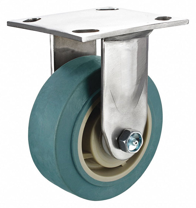 Plate Caster Rigid Rubber 5 5/8 H
