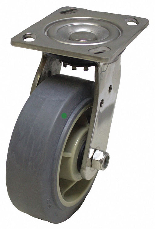 Plate Caster Swivel Rubber 5 5/8 H