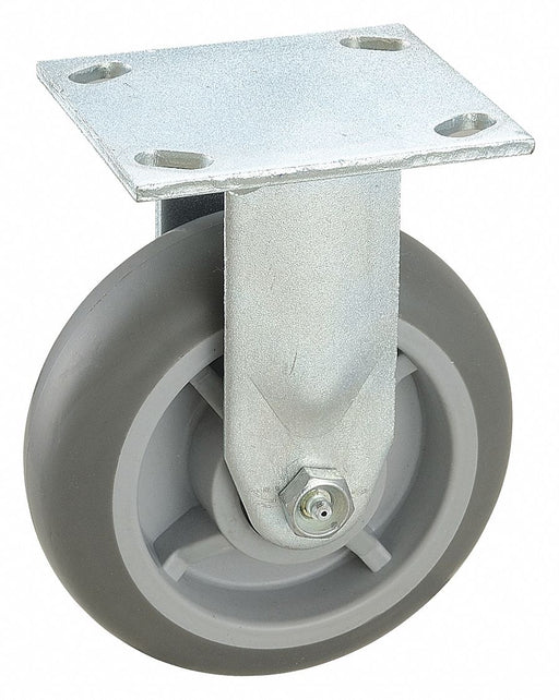 Plate Caster Rigid Rubber 7 1/4 H